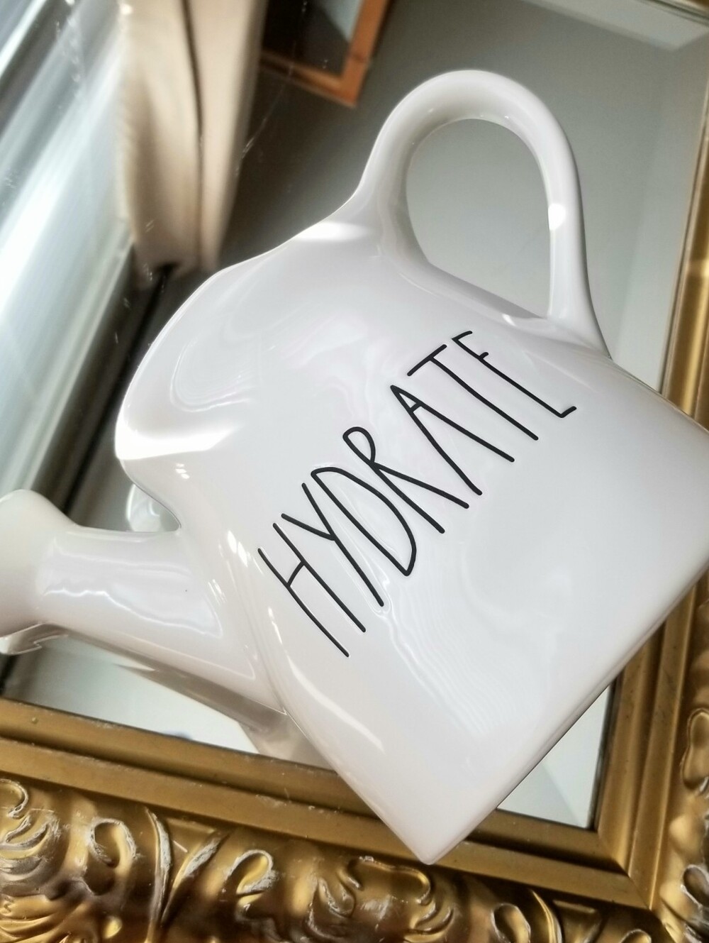 ❗Rae Dunn Ceramic Large White "Hydrate" Watering Can❗
